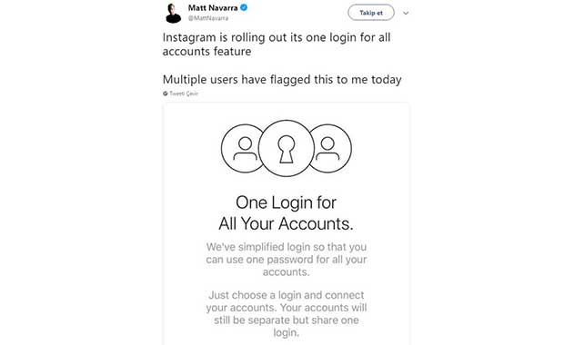 Instagram'dan Tek Şifre ile Giriş Özelliği