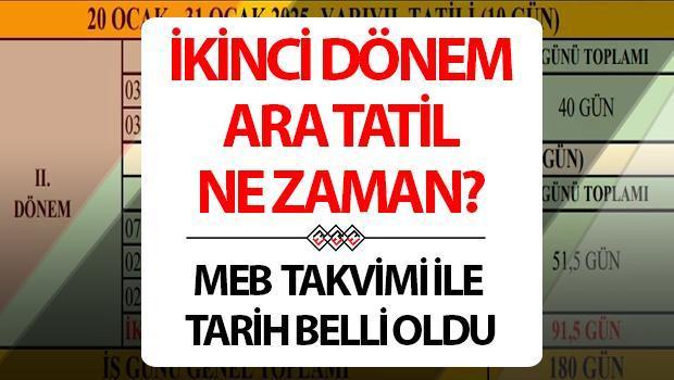 2024-2025 Eğitim Öğretim Yılı Ara Tatil Tarihleri