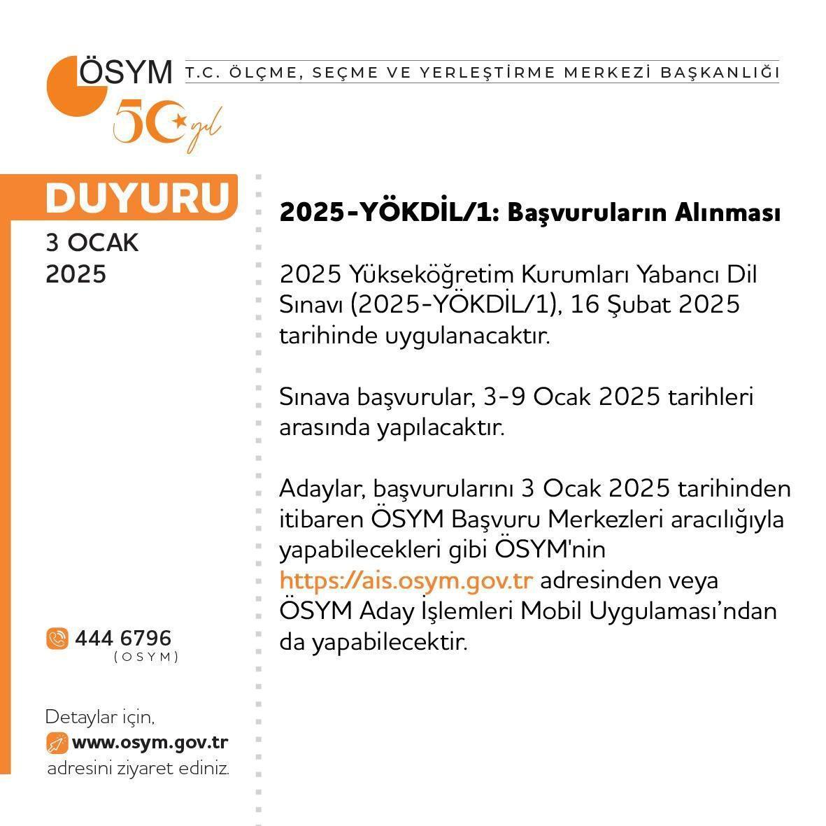 2025 YÖKDİL Sınavı Başvuruları Başladı