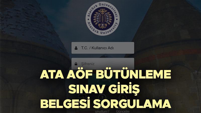 ATA AÖF Sınav Giriş Belgesi Nasıl Alınır?