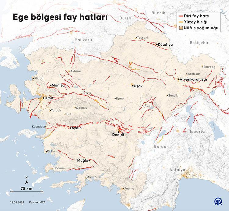 Ege Denizi'nde Depremler ve Tsunami Riski: Diri Fay Hattı Haritası