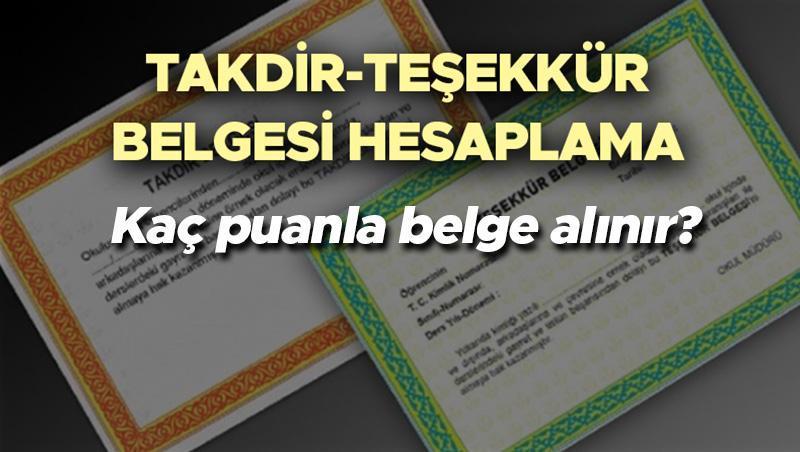 Takdir ve Teşekkür Belgesi Hesaplaması Nasıl Yapılır?
