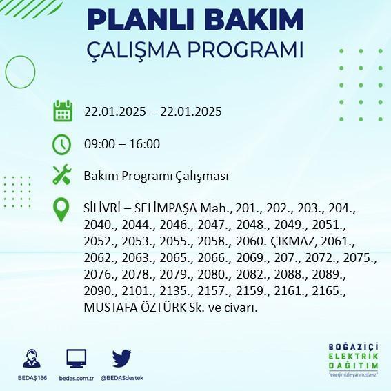 İstanbul'da 22 Ocak Elektrik Kesintileri: Etkilenen İlçeler ve Bilgiler
