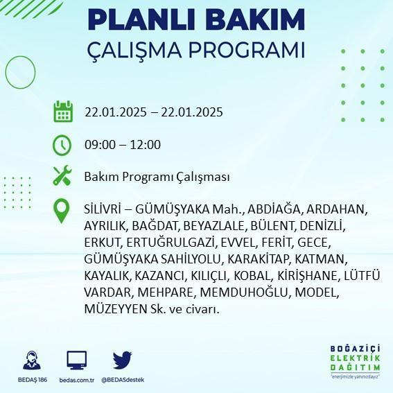 İstanbul'da 22 Ocak Elektrik Kesintileri: Etkilenen İlçeler ve Bilgiler
