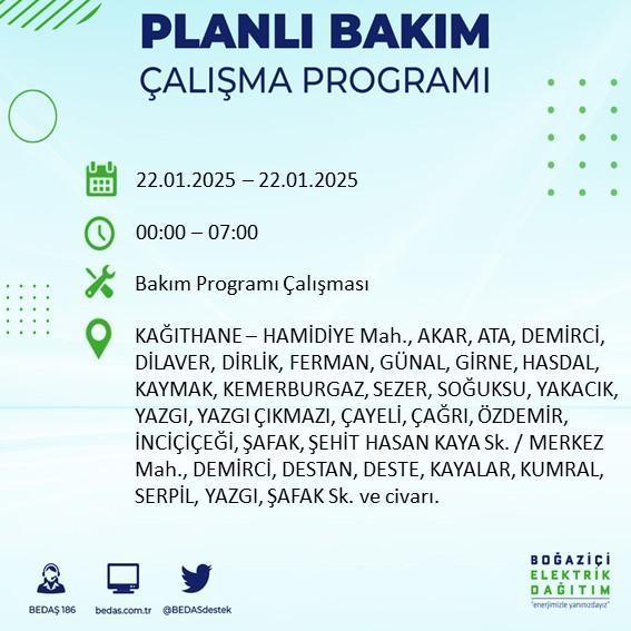 İstanbul'da 22 Ocak Elektrik Kesintileri: Etkilenen İlçeler ve Bilgiler