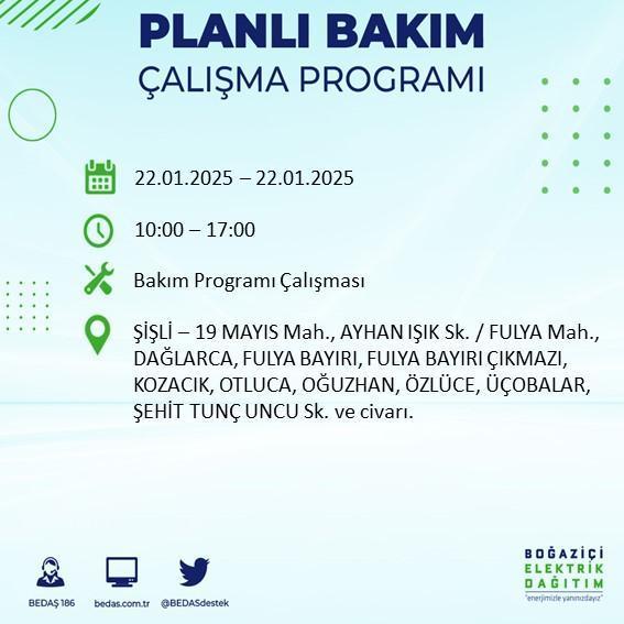 İstanbul'da 22 Ocak Elektrik Kesintileri: Etkilenen İlçeler ve Bilgiler