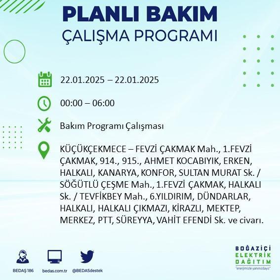 İstanbul'da 22 Ocak Elektrik Kesintileri: Etkilenen İlçeler ve Bilgiler