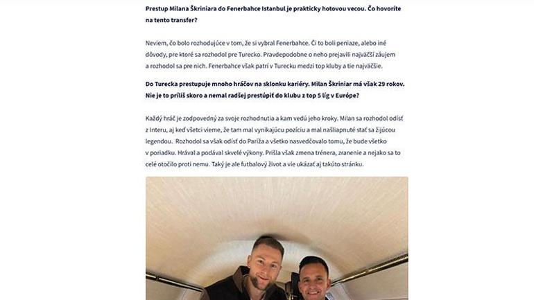 Milan Skriniar'ın Fenerbahçe'ye Transferi Üzerine Jan Durica'nın Görüşleri
