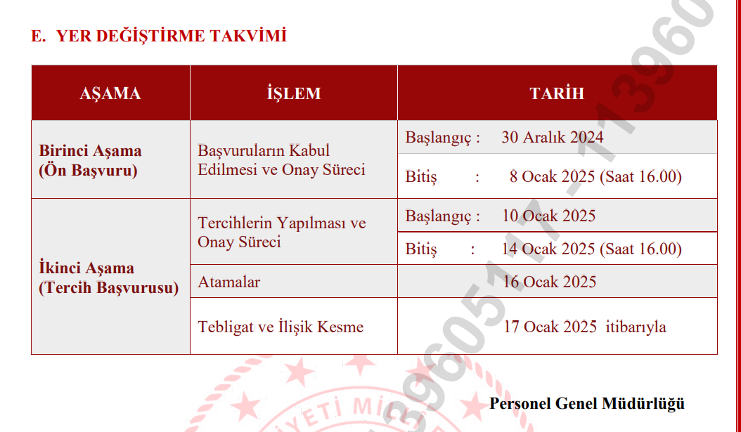 Öğretmen Yer Değiştirme Başvuru Süreci ve Tarihleri